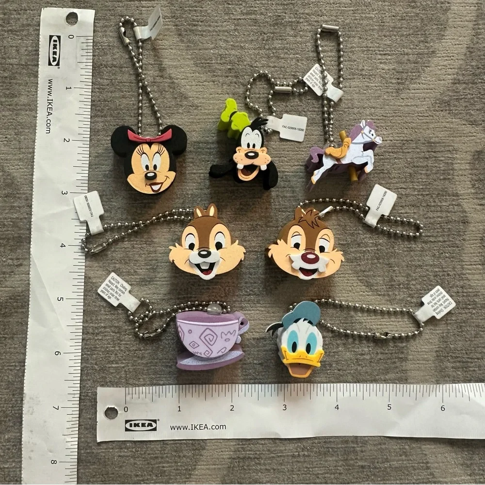 Disney Character foam keychain /zipper pulls (7) Set